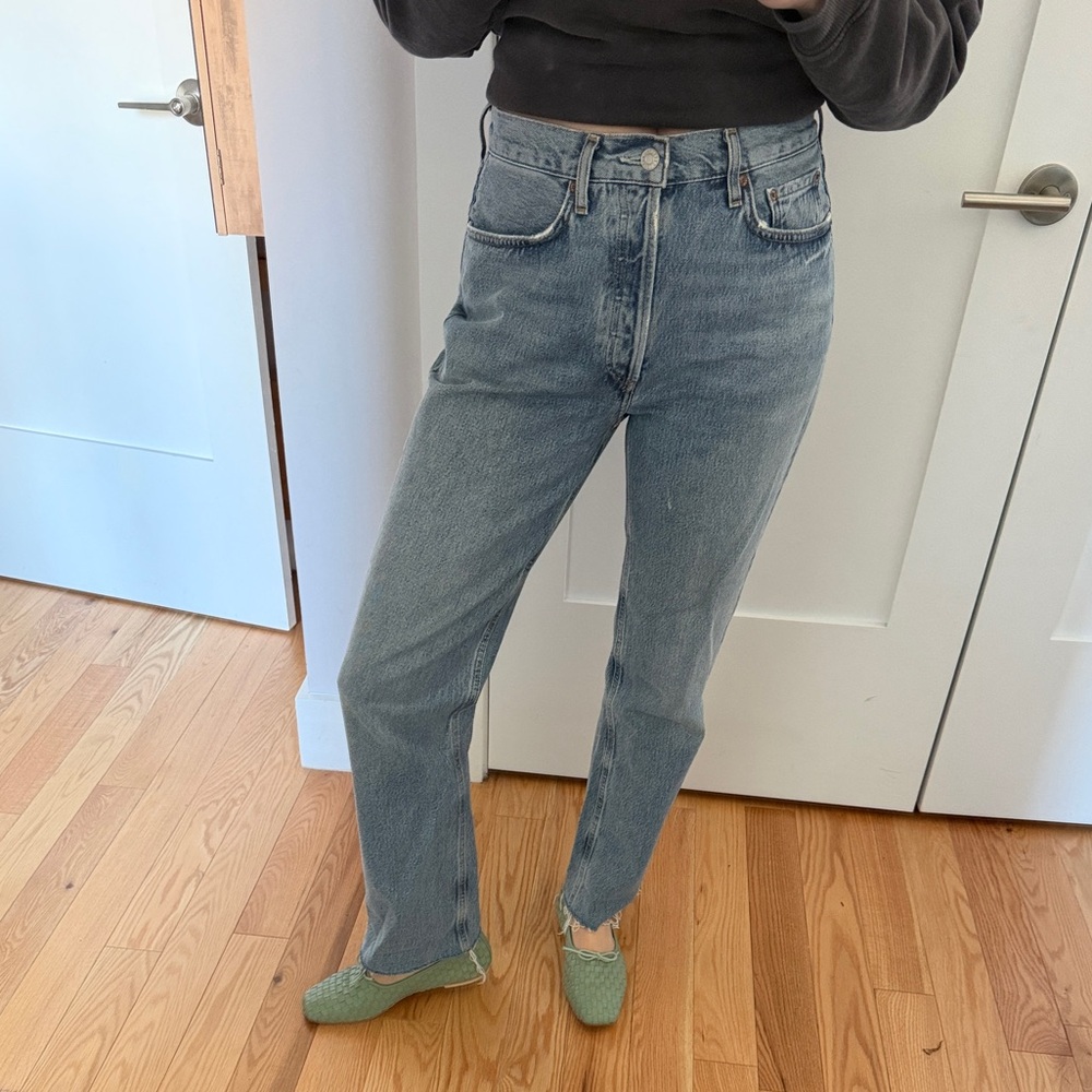 Agolde Lana Mid-Rise Straight Leg Jeans